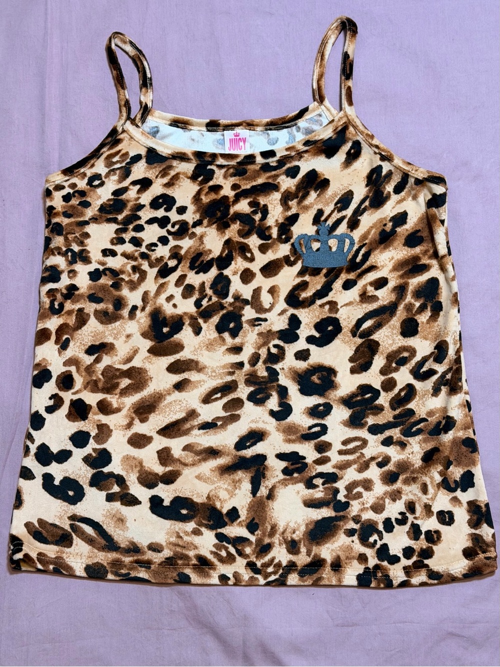 Juicy Couture Leopard Print Crown Cami Tank Top M